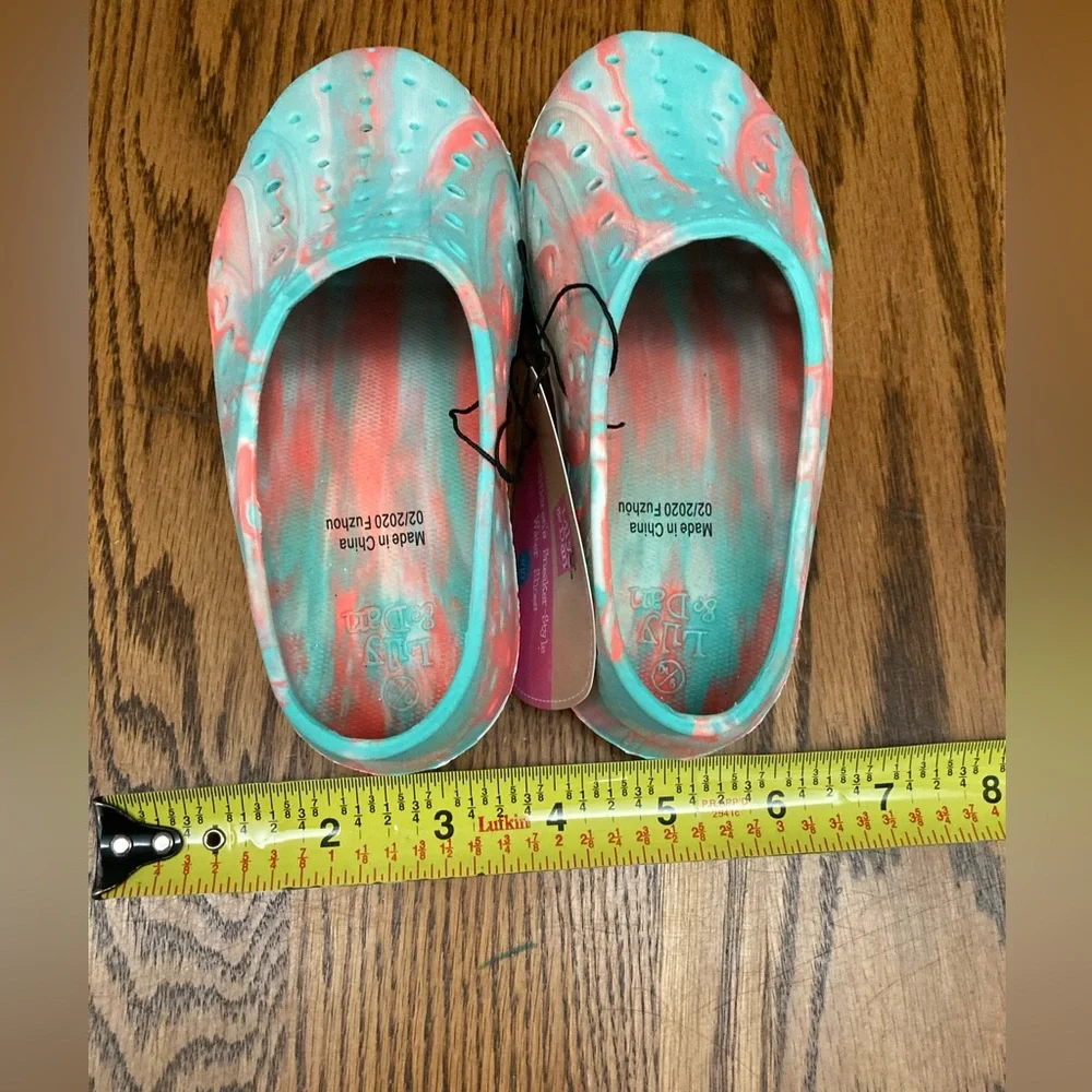 💦Lily&Dan Water Shoes💦Kids size 9/10 unisex orange green and white NWT - Picture 7 of 9